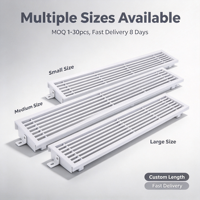 Grille de ventilation linéaire en plastique ABS, grille d'aération montée au plafond pour système HVAC de bureau et résidentiel