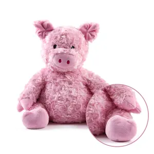 Animale sensoriale 40-60Cm carino Fidget personalizzato morbido forno a microonde rosa Piggy cane all'ingrosso farcito peluche ponderato