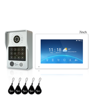 Vidéophone WiFi 4 fils 1080P avec vision nocturne IR, accès par carte RFID, déverrouillage à distance via l'application Tuya, écran tactile 7 pouces, IP65
