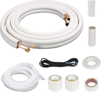 Tube isolé en PE cuivre-aluminium 1/4 + 1/2 pour climatisation, anti-UV, blanc, pour système CVC industriel, kit de conduites 10m 30m 50m