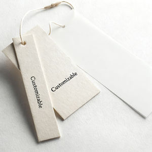 Étiquettes rectangulaires personnalisables en non-tissé avec cordon pour étiquettes de vêtements, découpe laser, impression numérique - Product Image 3