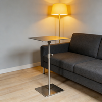 Table de chevet en métal d'inspiration luxueuse, en acier inoxydable, moderne et minimaliste, table d'appoint pour canapé, salon, chambre à coucher, étagère d'angle de rangement