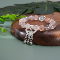 Fantaisie jour coloré Bracelet perlé cristal papillon Bracelet à breloques éclaté flocon de neige bracelet craquelé perles de verre