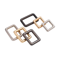 Anneaux métalliques classiques de haute qualité en vrac, boucles rectangulaires en alliage de fer arrondies O/D/B pour sacs en cuir, emballées en cartons