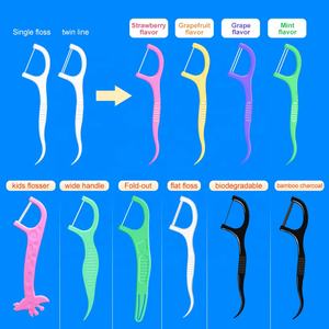 Custom Micro <span class=keywords><strong>Mint</strong></span> Super Tandflosser Stick Tandzijde-picks van Fil Dentaire Plackers, plastic materiaal - Product Image 5