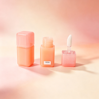 Tube de brillant à lèvres semi-transparent vide en PETG, conteneur d'huile à lèvres avec bouchon à vis, impression UV, logo personnalisé, marque privée, OEM, ODM, vente en gros
