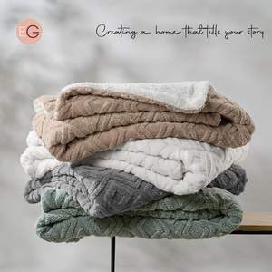 <span class=keywords><strong>Couverture</strong></span> en polaire Jacquard Boho Sherpa pour canapé, couvertures en peluche floues super douces et confortables, <span class=keywords><strong>couverture</strong></span> chaude épaisse réversible - Product Image 6