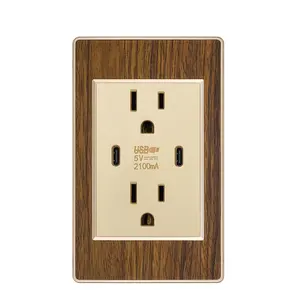 Usb type c 2 charging plug ports home American power switches and wall socket usb c