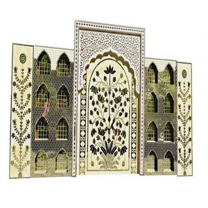 Arche de mariage et support de toile de fond pour événements, design épuré, structure métallique pour usage intérieur, décoration murale pour bougies de mariage - Product Image 1