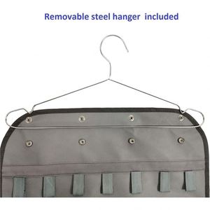 Porte-bijoux suspendu à fermeture éclair de grande capacité avec 80 poches, sac de rangement transparent pour économiser de l'espace, pour l'affichage des accessoires de bijouterie - Product Image 4