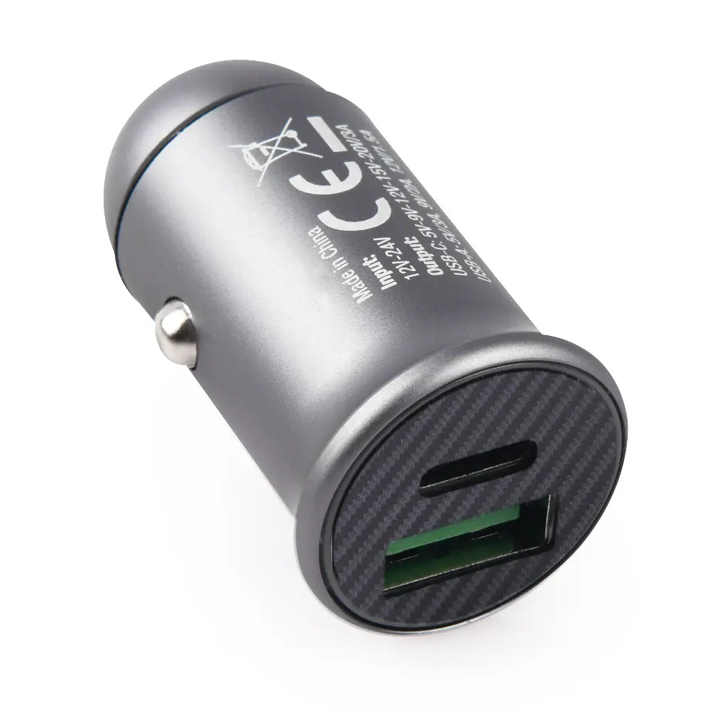 Portable Multi-function Mobile Phone Accessories Type C PD Fast Charger Adapter Quick Charging USB Port Car Charger