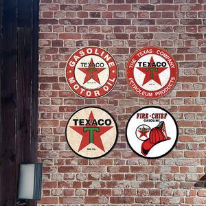 Panneau métallique vintage Texaco Gasoline, logo étoile rouge, produits pétroliers, décoration pour <span class=keywords><strong>garage</strong></span>, man cave, art mural automobile - Product Image 4