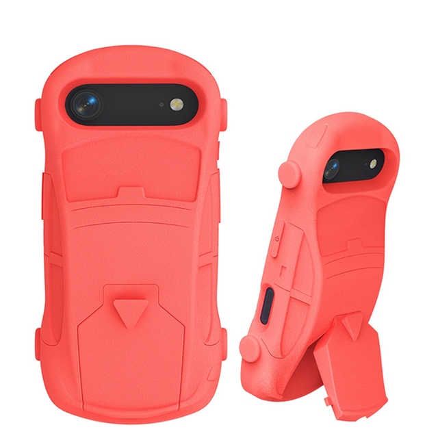 New Solid Color EVA Car Design Folding Bracket Stand Shockproof Cute Phone Case for IPhone 17 Air 18 Pro Max 16 15 14 13