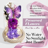 Eeuwige Bloemen Ge conserveerde Rozen Prime Delivery 6.4 oz Glazen Koepel Moeder Oma Vrouw Vriendin Paarse Bloem Moederdag