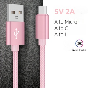 Cable de Carga Trenzado de Nailon para <span class=keywords><strong>iPhone</strong></span> 14 13, Cable USB de Datos para Teléfono Móvil, Cable de Banco de Energía para iOS - Product Image 1