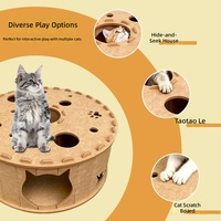 Lit tunnel pour chat en feutre double couche, maison pour animaux semi-fermée résistante à l'usure et respirante avec coussin donut amovible