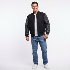 Chaqueta Directo de Fábrica para Hombre, Estilo Letterman, Cortavientos, Universitaria, de Trabajo, Béisbol, Baloncesto, Bomber, Varsity - Product Image 1