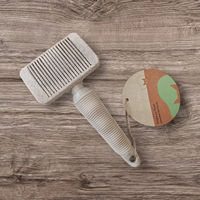 Brosse à lisser autonettoyante en acier inoxydable 100% plastique recyclé à faible quantité minimale de commande peignes à poils de chien de haute qualité pour le toilettage des animaux de compagnie
