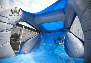 Maison de rebond de taille moyenne du monde marin à thème de requin de 8m avec toboggan sec parcours d'obstacles gonflable - Product Image 4