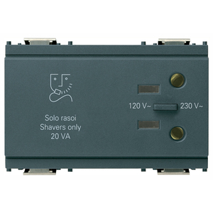 Enchufe para Afeitadora 230V Gris, Solo para Afeitadoras, 20 VA, Doble Voltaje 120V 230V - Product Image 1