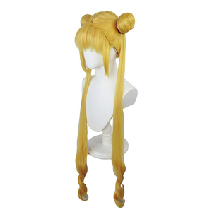 Sailor Moon Tsukino Usagi Cosplay peluca resistente al calor seda sintética pelo rubio con moños Luna princesa juego de rol fiesta de disfraces - Product Image 2