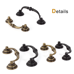 Antique Bronze <strong>Black</strong> Knurled <strong>Door</strong> Handle Luxury Kitchen Cabinet <strong>Doors</strong> Pulls and Handles Metal <strong>Knobs</strong> for Wooden Cupboard Closet - Product Image 4