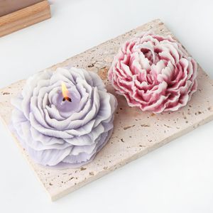 Bougie parfumée en cire de soja naturelle de luxe en forme de pivoine, aromathérapie, décoration d'intérieur, Noël, fête des pères, senteurs personnalisables - Product Image 2