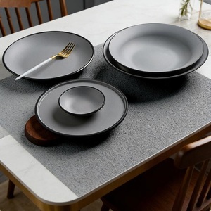 Matte Textured Melamine Dinnerware <b>Set</b> Custom Color Design, Shatterproof & Dishwasher-Safe for Indoor/Outdoor Use - Product Image 1