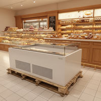 Vitrina Refrigerada Comercial con Tapa de Vidrio Plano para Sándwiches, Ensaladas, Postres y Sushi, con Puerta Abierta para Mantener Frescos los Productos