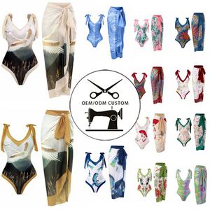 Traje de Baño de Dos Piezas para Mujer, Bikini de Cintura Alta con Falda, Diseño Sexy, Personalizado por el Fabricante, de Alta Calidad - Product Image 1