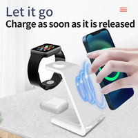 Usine Vente Chaude Chargeur Sans Fil 3 en 1 Stand Dock pour Apple Watch 8 AirPods IPhone15 14 13 Station De Charge Rapide À Induction
