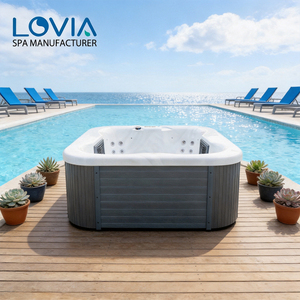Bain à remous Lovia pour 4 personnes, vente promotionnelle, spa extérieur <span class=keywords><strong>pas</strong></span> <span class=keywords><strong>cher</strong></span>, jacuzzi, hydro-massage Balboa, bain à remous <span class=keywords><strong>de</strong></span> luxe en acrylique avec jets <span class=keywords><strong>de</strong></span> massage - Product Image 1