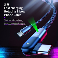 Aluminium de qualité OEM 5A 3.0 chargeur de synchronisation de données USB câble de charge à Rotation 180 cordon de charge pour téléphone portable TYPE-C pour téléphone intelligent câble Usb