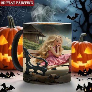 Frosted Texture Novelty Mug 11oz Black <b>Ceramic</b> Heat Color Changing Sublimation Blank <b>Cup</b> - Product Image 6