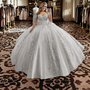 Quinceañera jurken 2025 met kant applicaties, baljurk, puffy, off-shoulder, gala jurk met strik, versierd met kralen, zoete 15/16 avondjurk - Product Image 3