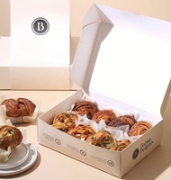 Boîtes d'emballage alimentaire personnalisables pour pâtisseries et pains avec design et taille imprimables, carton ondulé brun kraft