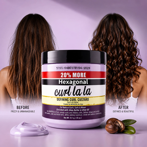 Crema per Capelli Ricci al Burro di Karité e Olio d'Oliva, Definisce le Forme e Controlla i Ricci, Idrata e Aggiunge Lucentezza - Product Image 6