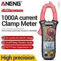 ANENG CM83 Clamp Meter Digital Profesional 1000A Arus AC 4000 Penghitungan Multimeter dengan NCV Hz Kapasitansi Lampu Latar 28mm Jaw