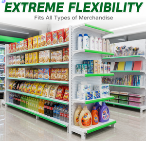 Estanterías Metálicas Resistentes para Supermercados, Estanterías para Tiendas de Conveniencia, Góndolas de Exhibición, Estantes para Alimentos, 4 Niveles - Product Image 6