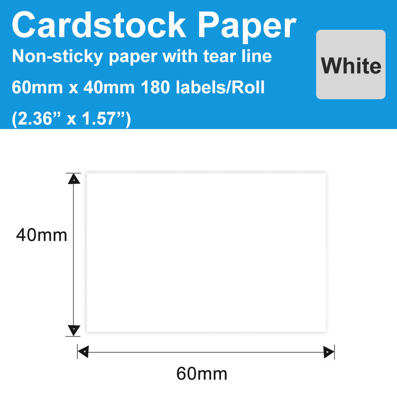 Blanc Cardstock 60x40mm