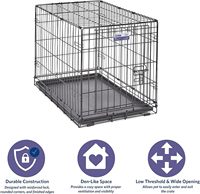 MidWest Homes Pets Caisse de transport pliable pour chiens de taille moyenne (21-40 lb) de 30 pouces, à porte unique, avec panneau de séparation métallique, modèle Simple Box