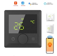 Termostato Inteligente HY510 con Montaje en Pared, Caja Estándar 86, Perilla Giratoria para Ajuste de Temperatura, Control Remoto por Aplicación Tuya, Panel de Calefacción