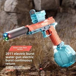 Pistola de Agua de Juguete ZQ, Pistola de Agua Eléctrica Repetidora Grande para Niños y Niñas, Siete Colores Intermitentes, Juego de Agua al Aire Libre, 50-100 fps, 14+ Años - Product Image 4