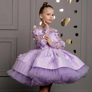 Abiti Couture a strati per bambini abito da festa in Tulle ricamato <span class=keywords><strong>abbigliamento</strong></span> per bambini eleganti <span class=keywords><strong>abbigliamento</strong></span> per bambini all'<span class=keywords><strong>ingrosso</strong></span> vestiti per neonati - Product Image 1