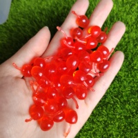 100 stuks 3D Mini Fruit Kersen Cabochons Miniatuur Simulatie Kersen Kunstmatige Decoraties voor Feestdecoratie Huis Keuken Slime Top