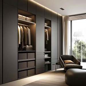 Armoire moderne de luxe italienne, porte en bois massif durable, mobilier de chambre à coucher minimaliste pour usage domestique, pour le salon - Product Image 5