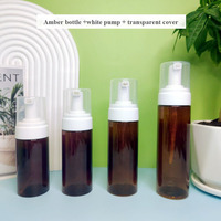 100ML/3.3oz Bouteilles de mousses en plastique ambré vides Conteneurs de mousse liquide Distributeur de mousse Bouteilles de pompe pour maquillage cosmétique