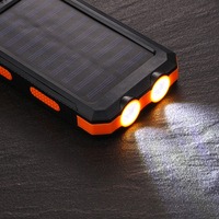 Banque d'alimentation solaire étanche anti-explosion 20000mAh Charge portable Double sortie USB Entrée Micro USB Support de téléphone portable