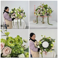Boules de fleurs romantiques personnalisées pour mariage, boule de fleurs artificielles pour décoration de table, décoration de fête d'anniversaire
