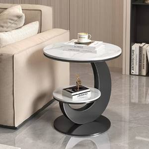 Mesa Auxiliar Redonda de Madera con Estante de Almacenamiento para Sala de Estar, Dormitorio y Uso Doméstico - Product Image 3